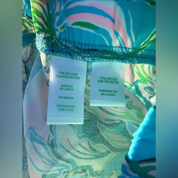 Lilly Pulitzer XS Blue Floral Pull-On Pants Resort Lounge Viscose - Picture 3 of 10